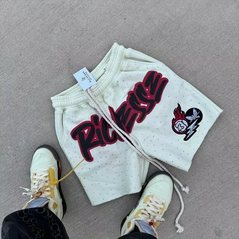 Rhinestone Mesh Shorts