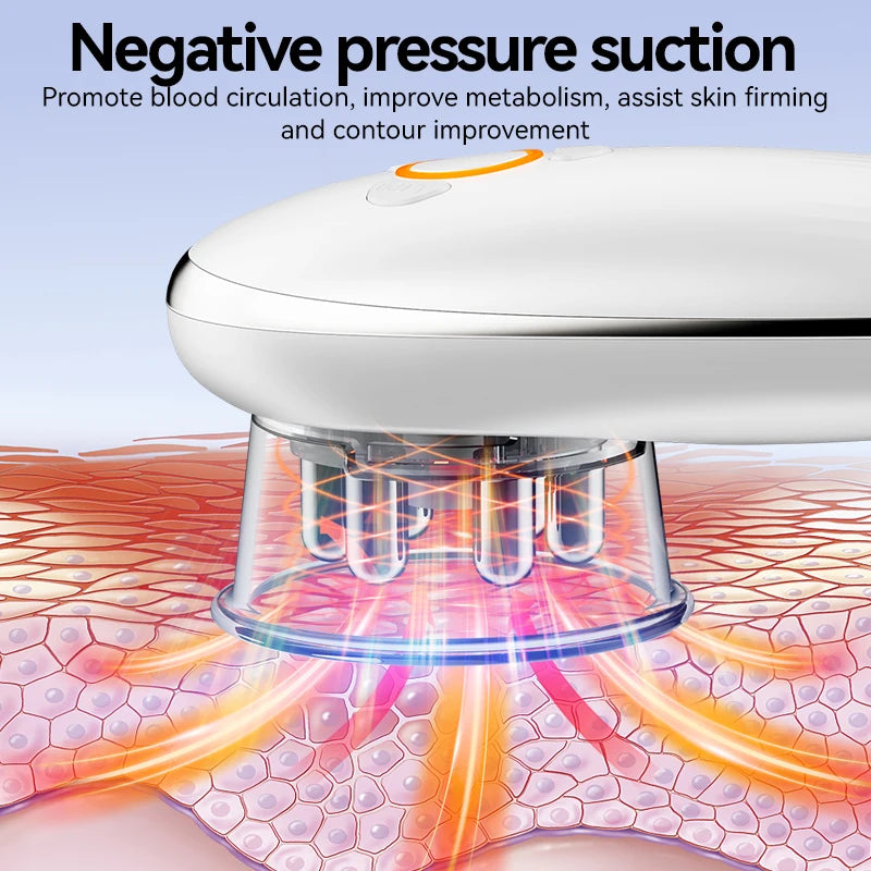 Negative-pressure suction massage in use on the body