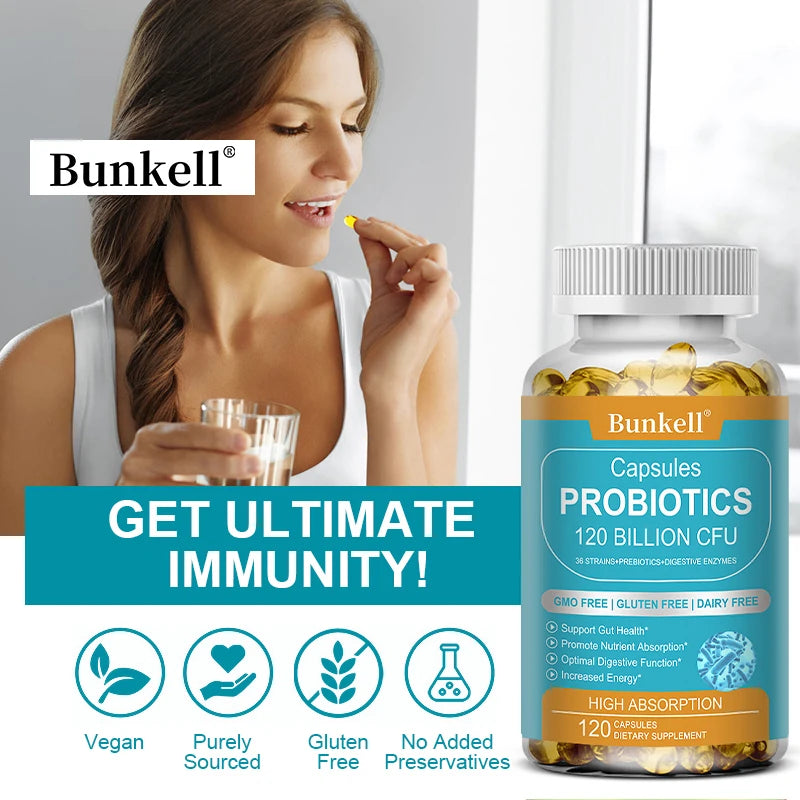 Probiotics 120 Billion CFU — Enzyme & Gut Support
