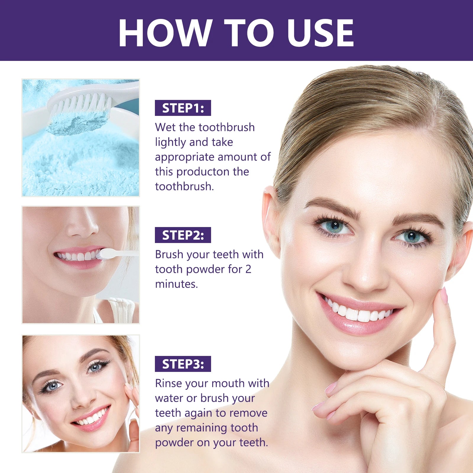 Fresh breath oral hygiene tooth powder