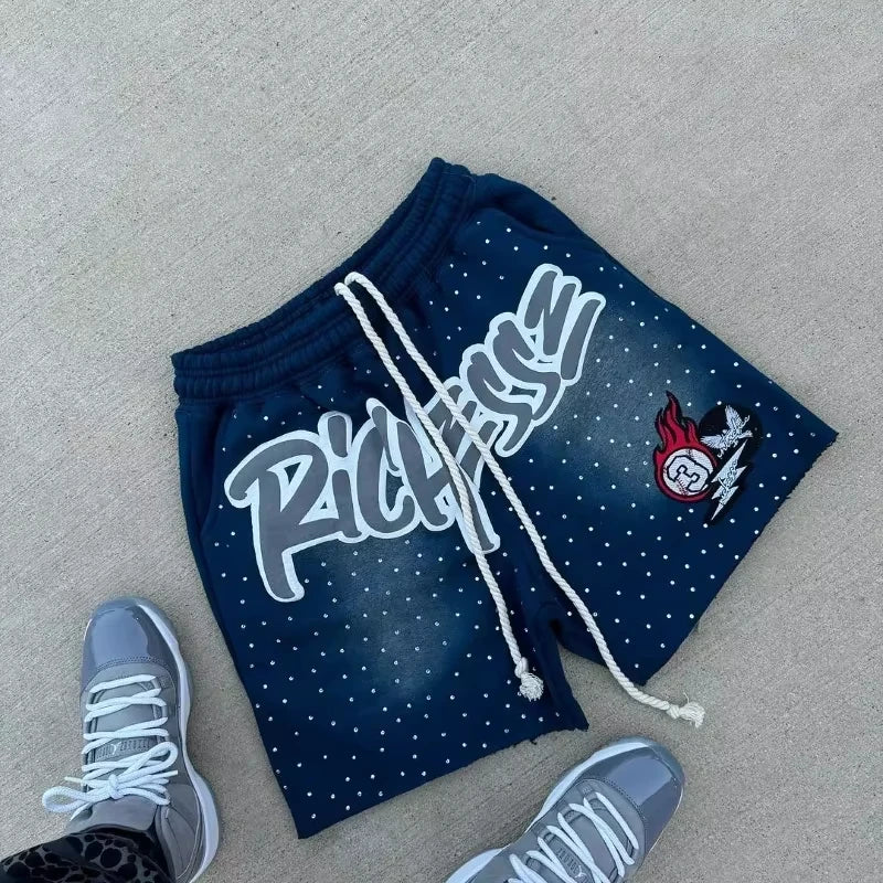 Rhinestone Mesh Shorts