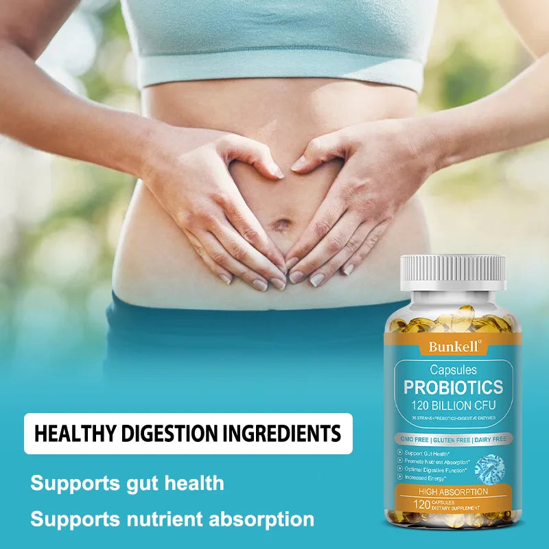 Probiotics 120 Billion CFU — Enzyme & Gut Support