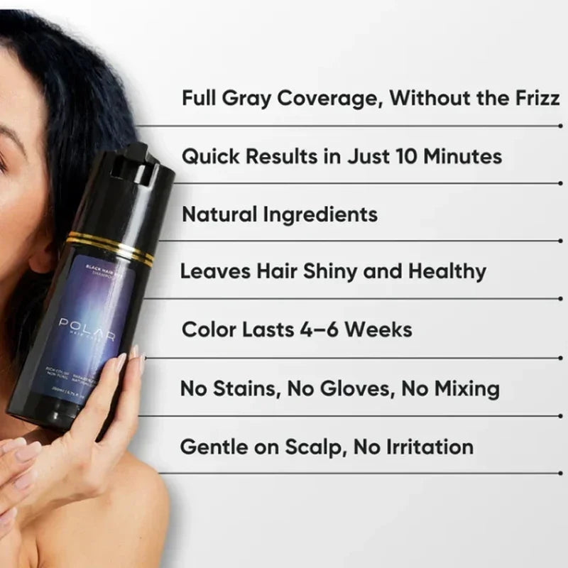 POLAR hair dye shampoo key benefits