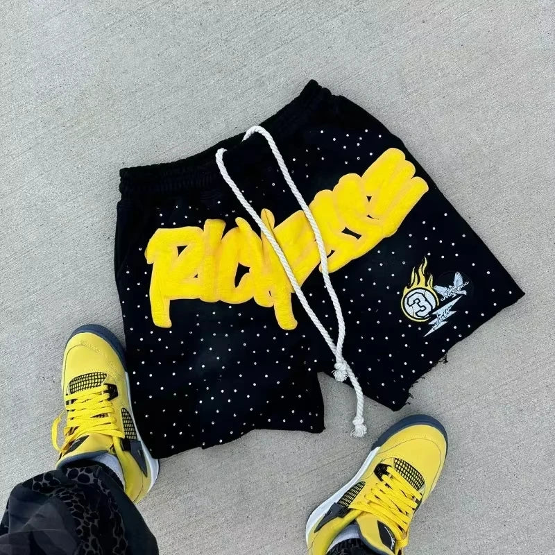 Rhinestone Mesh Shorts
