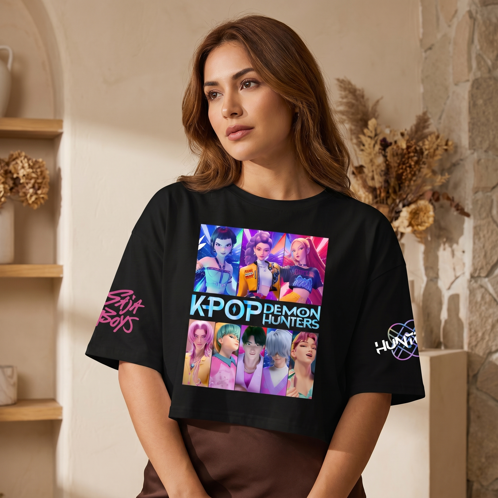 Studio Crop Top in black, worn by model