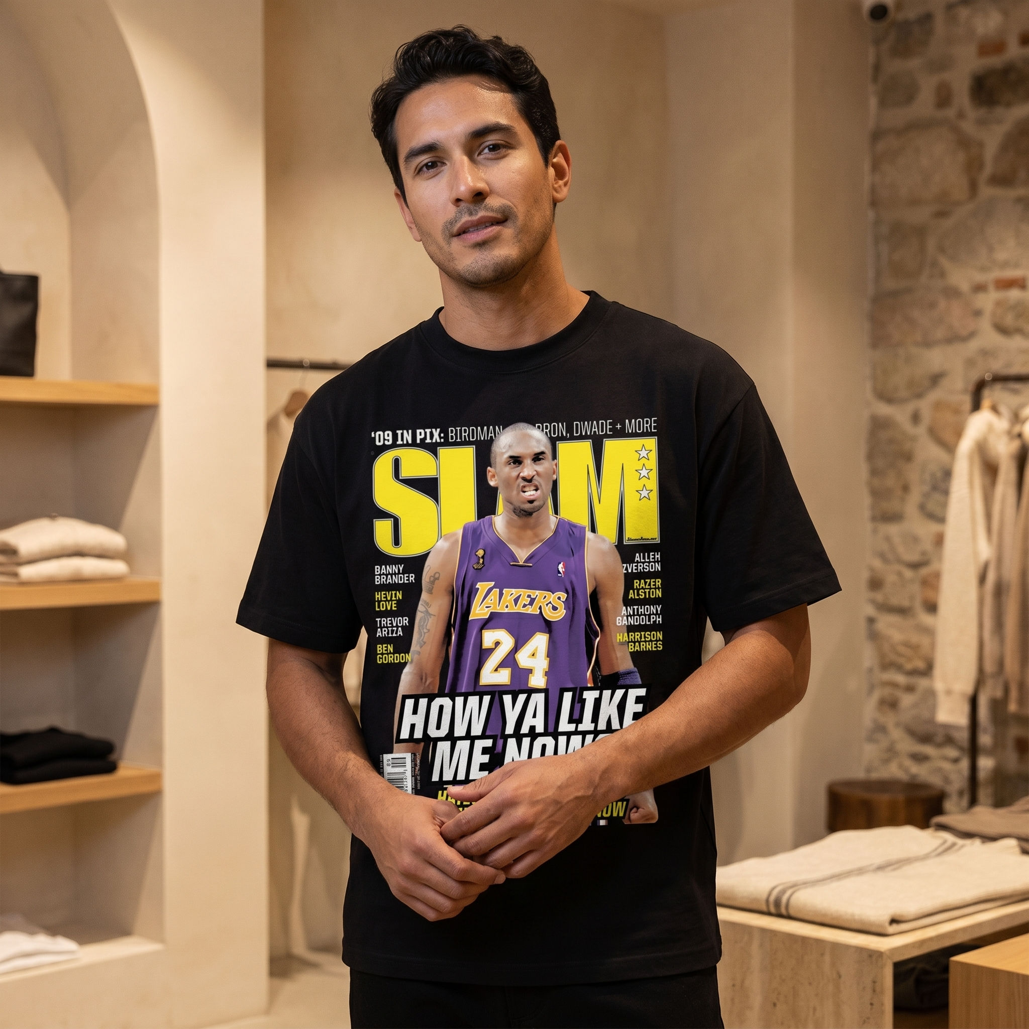 Court Legacy Cotton Tee, Kobe design, worn by model