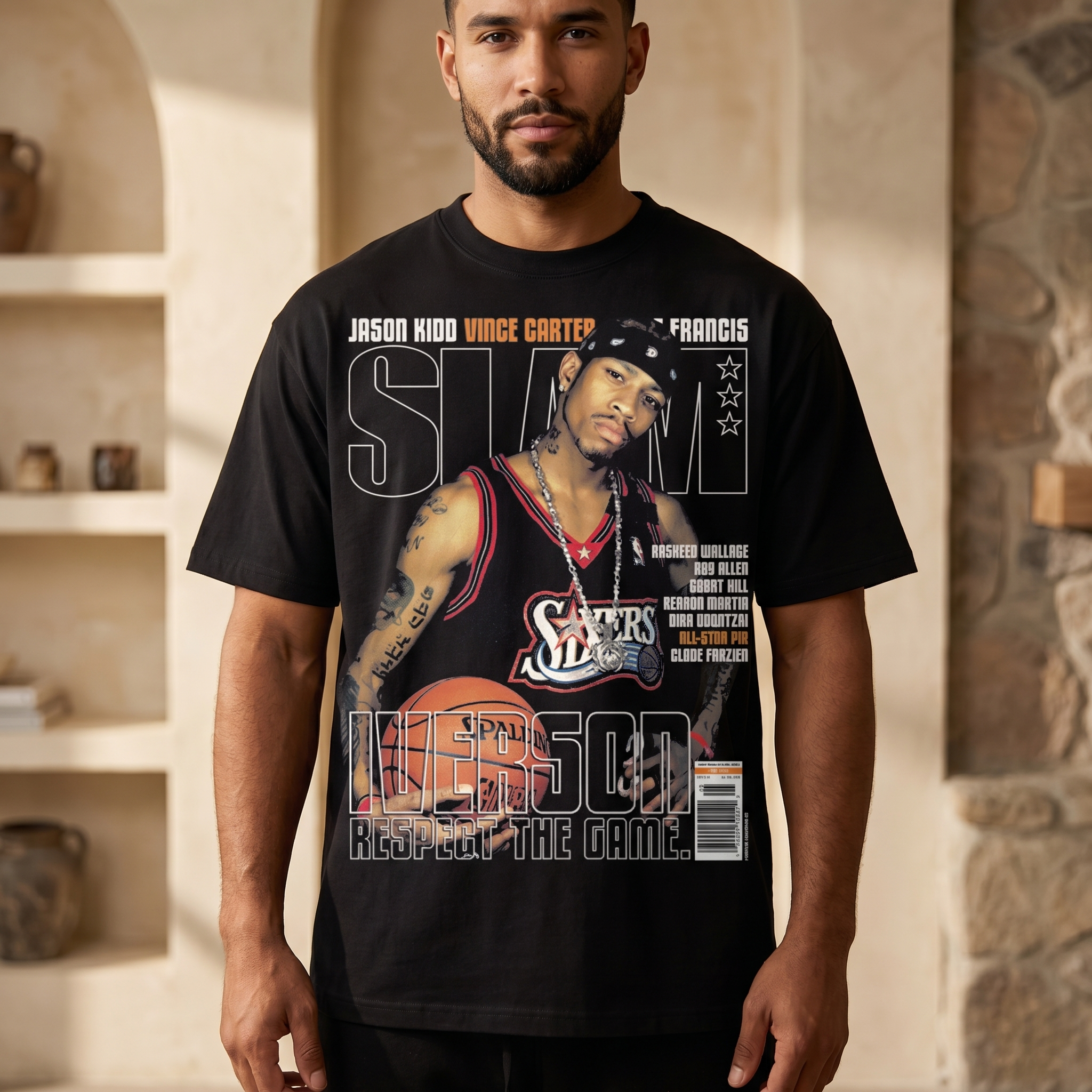 Court Legacy Cotton Tee, Allen design, worn by model